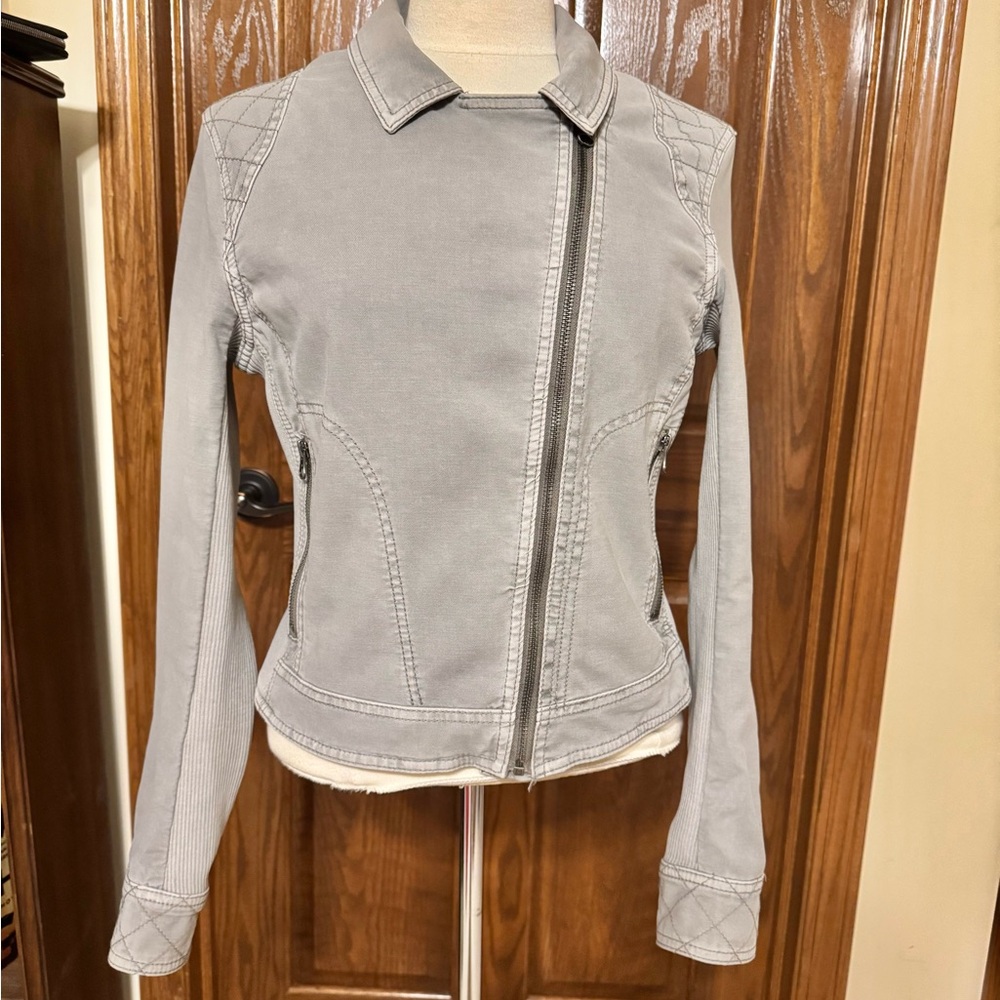 Pre-owned Anthropology size Small Gray Women's Easy Moto Jacket